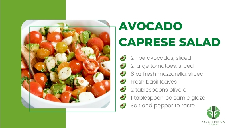 The Image Shows the Ingredients for Avocado Caprese Salad