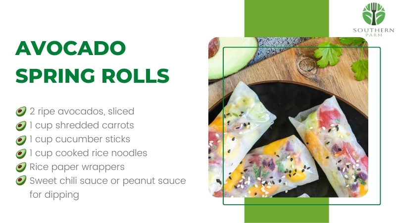 The Image Shows the Ingredients for Avocado Spring Rolls