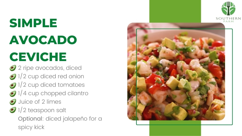 The Image Shows the Ingredients for Simple Avocado Ceviche