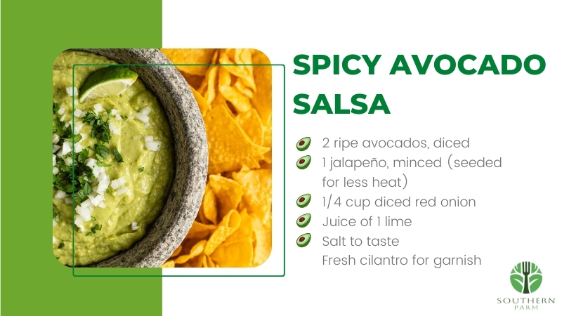 The Image Shows the Ingredients for Spicy Avocado Salsa