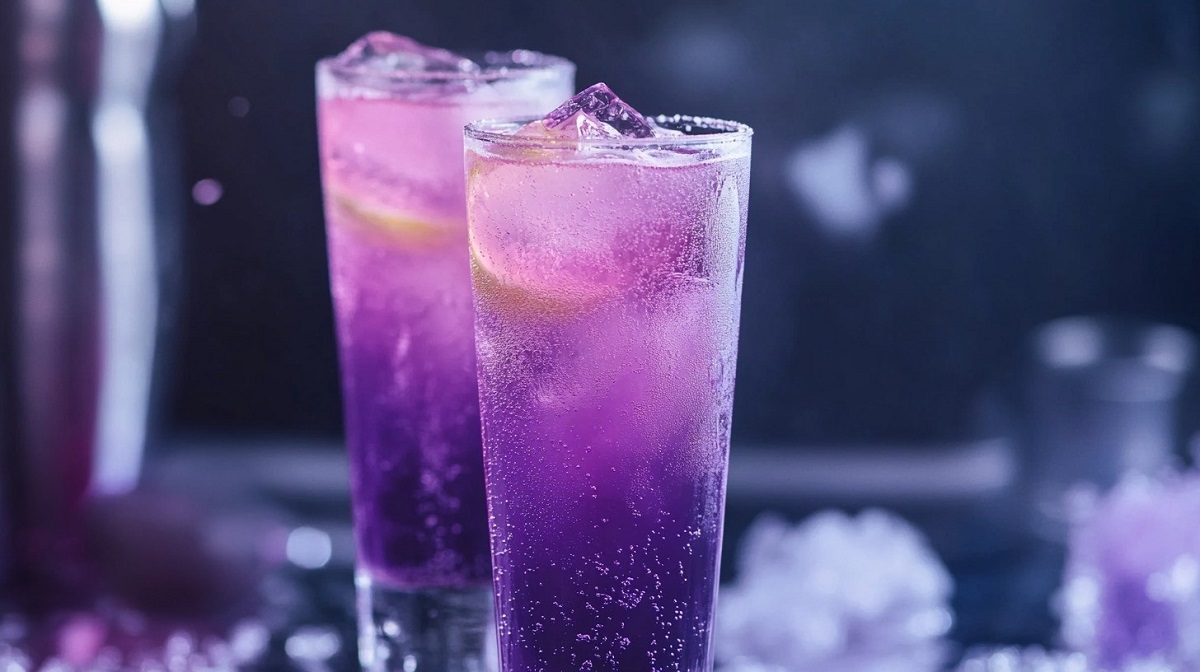 Served Purple Haze Mimosa cocktail