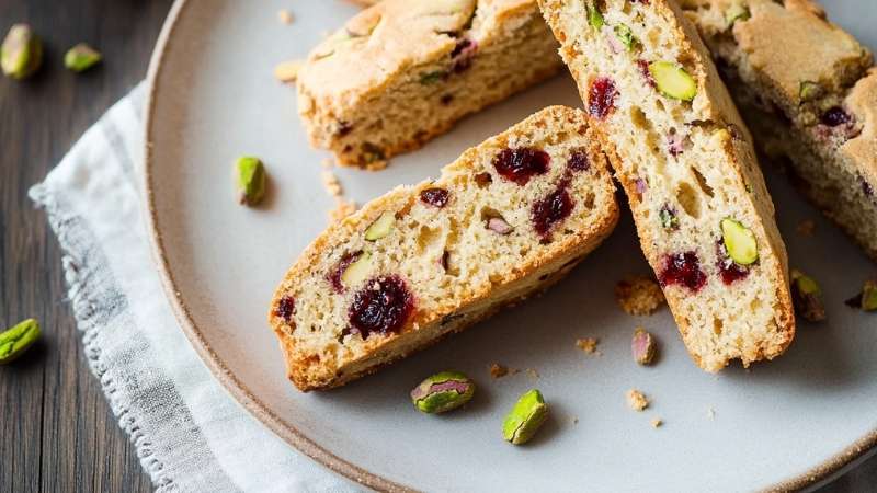 Cranberry pistachio biscotti