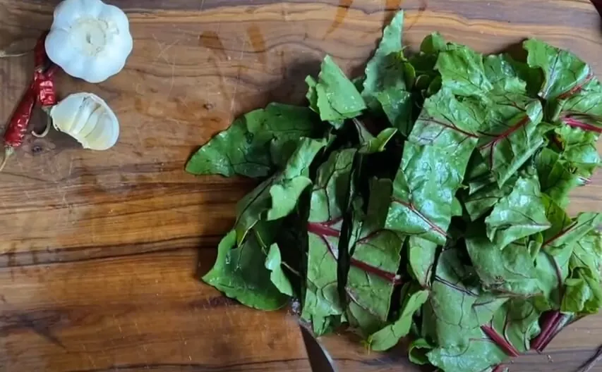 Freshly chopped turnip greens, ready for culinary adventures