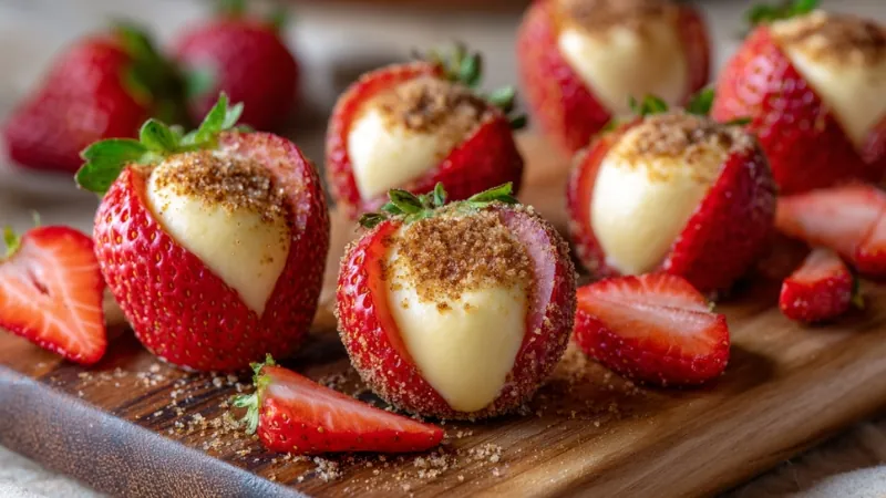 No-Bake Strawberry Cheesecake Bites with Protein Boost